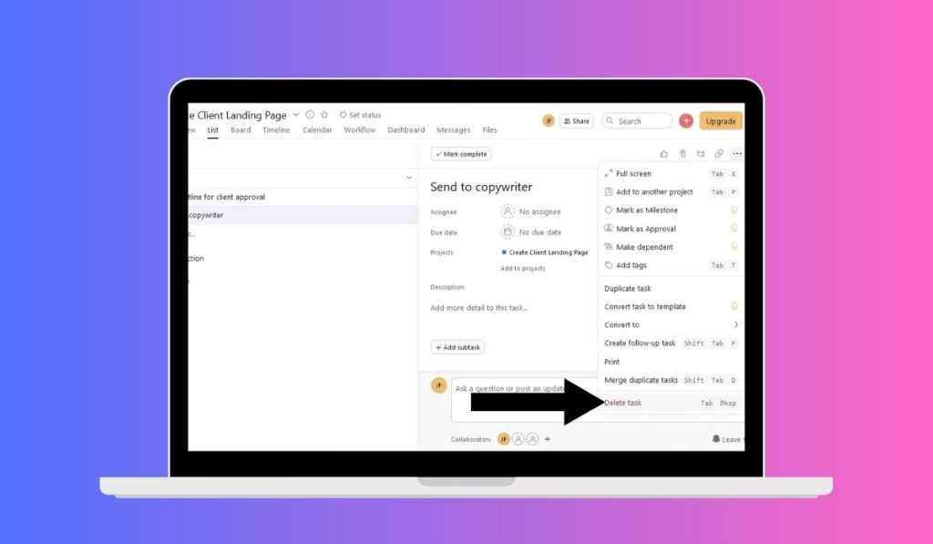 How to Delete Completed Tasks in Asana