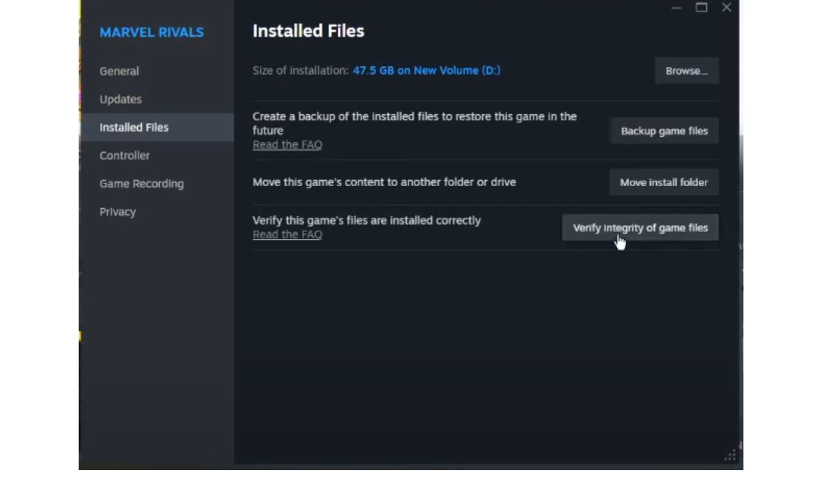 5. Verify Integrity of Game Files